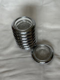Vintage Sterling silver and Crystal Coasters - set of 8